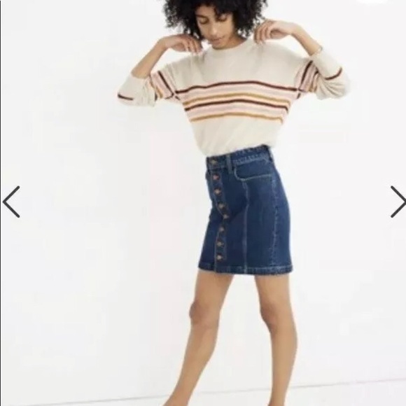 Madewell button mini skirt Pfeiffer wash size 27 - Picture 2 of 5